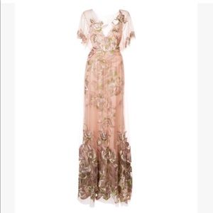 Marchesa Notte Floral Embroidered Gown